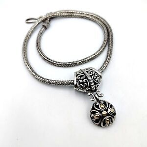 Samuel B Behnam BJC Sterling Silver 925 18k Gold Pendant Necklace Original Chain